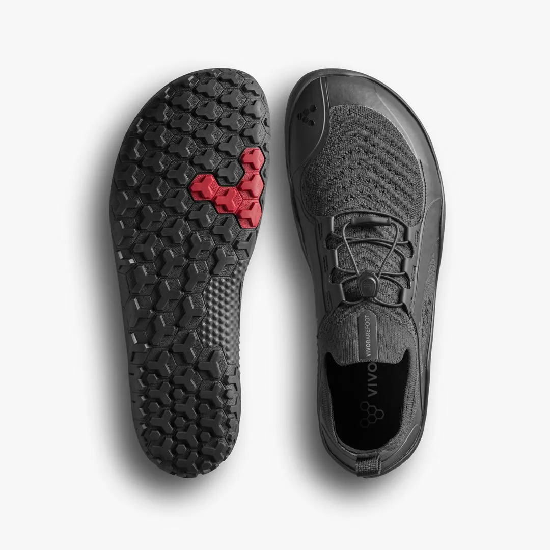 Кроссовки Vivobarefoot Primus Trail Knit FG Grounding — мужская модель, чёрный, фото 2