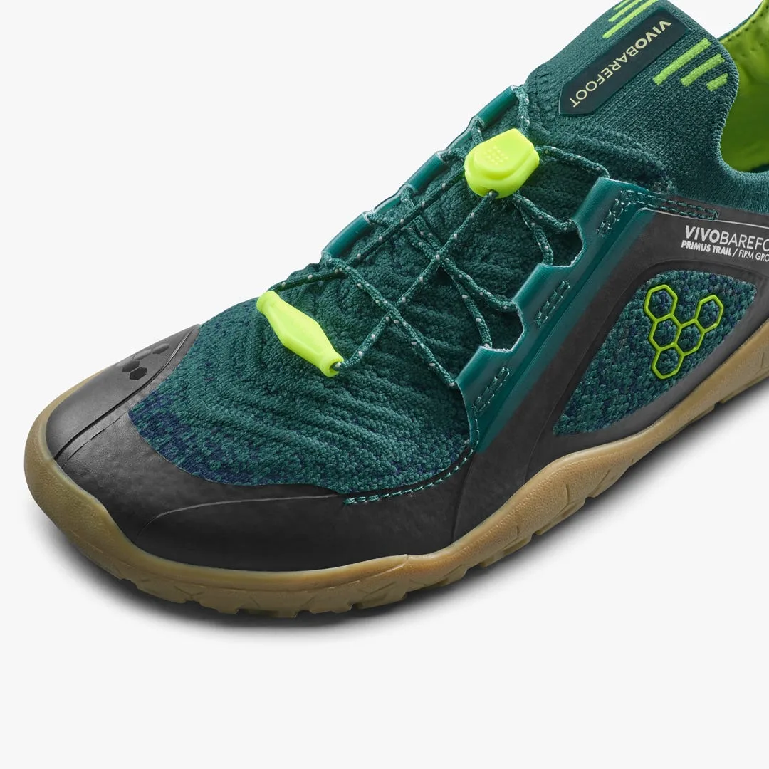 Кроссовки Vivobarefoot Primus Trail Knit FG — для подростков, зелёный с лимонным, фото 6