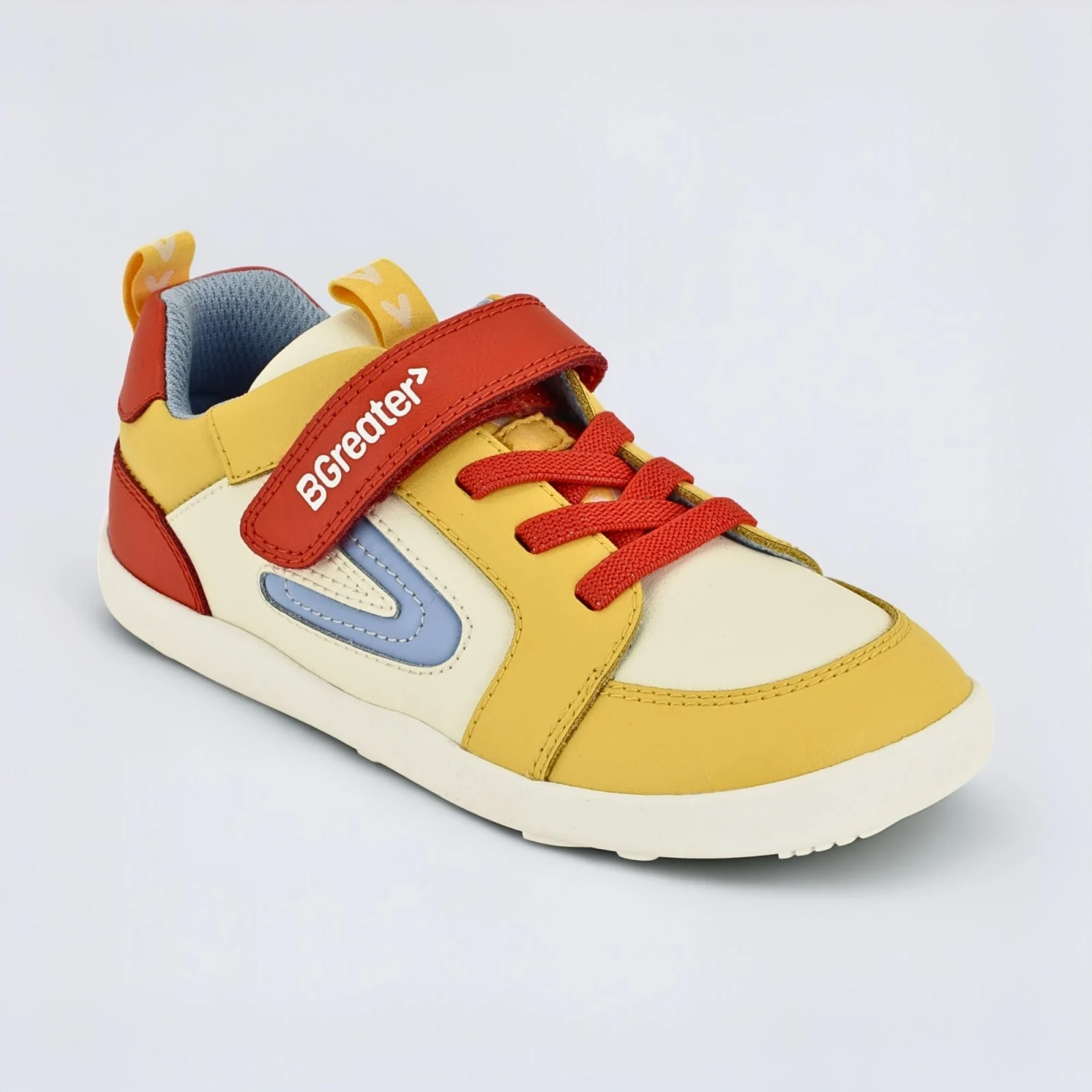 Кроссовки BGreater All Leather Lev — жёлтый с красным